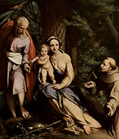 The Rest on the Flight to Egypt with Saint Francis 1517 By Antonio da Correggio