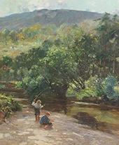 Boys Fishing 1848 By David Fulton