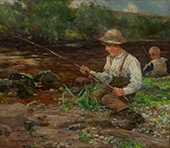 Boys Fishing By David Fulton