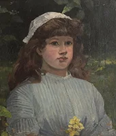 Portrait of a Young Girl in a White Cap By David Fulton