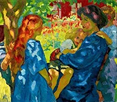 Family Portrait Under the Elder Treen 1911 By Giovanni Giacometti