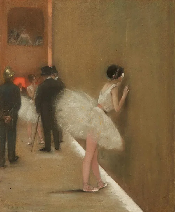 Behind the Curtain at the Ballet By Henri Gervex
