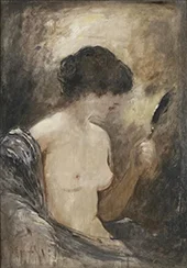 Nude with a Mirror By Henri Gervex