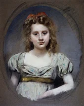 Portrait of Miss Suzanne Malvesin at Age 12 1910 By Henri Gervex