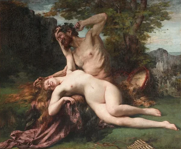 Satyr Playing with a Bacchante 1874 By Henri Gervex