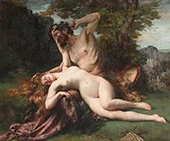 Satyr Playing with a Bacchante 1874 By Henri Gervex