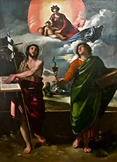 The Virgin Appearing to St John the Baptist and John the Evangelist By Dosso Dossi