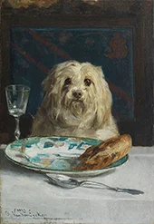 A Maltese at the Dinner Table 1883 By Charles van den Eycken