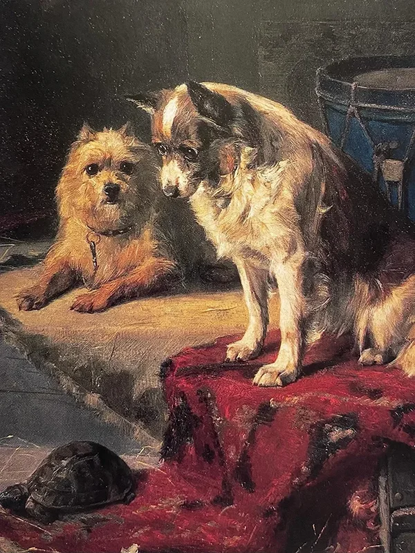 Dogs and Tortoise By Charles van den Eycken