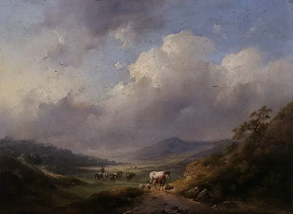 Rolling Landscape with Animals By Charles van den Eycken