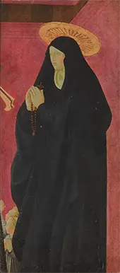 St Monica and Two Children Praying By Paolo Uccello