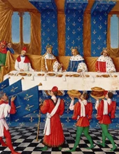 Banquet Given by Charles V in Honour of His Uncle Emperor Charles IV in 1378 By Jean Fouquet