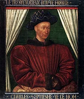 Portrait of Charles VII King of France c1444 By Jean Fouquet