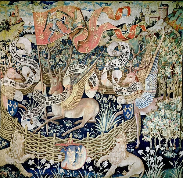 Tapestry of the Winged Deers c1450 By Jean Fouquet