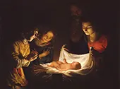 Adoration of the Child By Gerard van Honthorst