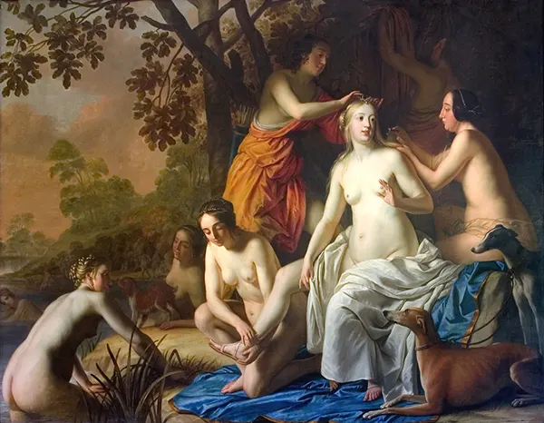 Diana with her Nymphs By Gerard van Honthorst