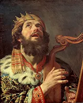 King David Playing the Harp By Gerard van Honthorst