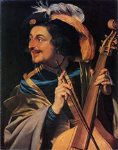 Man with Viola da Gamba By Gerard van Honthorst