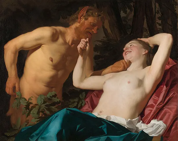 Satyr and Nymph By Gerard van Honthorst