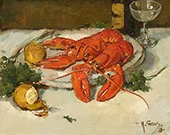 Still Life with Lobster and Wine Glass By Abraham Fresco
