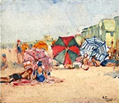 Under the Parasol on a Summer Beach Day By Abraham Fresco