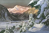 Alpenglow in Mallnitz in Carinthia By Alois Arnegger
