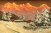 Mountain Snow Scene By Alois Arnegger