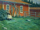 Yard with Seated Woman By Jacob Bratland