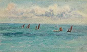 French Yachts at Sea 1929 By Joseph Edward Southall
