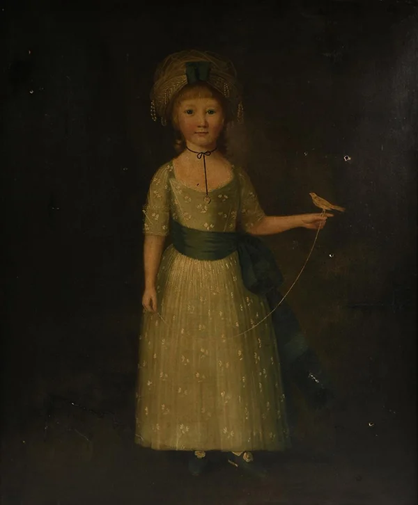 Child with Pearl Turban and Pet Bird By James Northcote