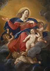 Madonna in Glory with Cherubs By Francesco Albani
