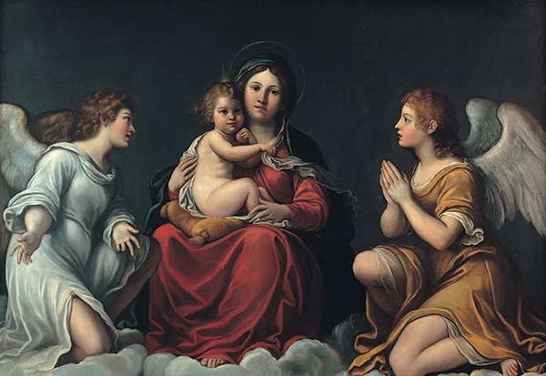 Madonna with the Child and Angels By Francesco Albani