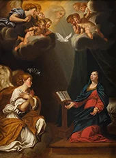 The Madonna with the Beautiful Angel By Francesco Albani