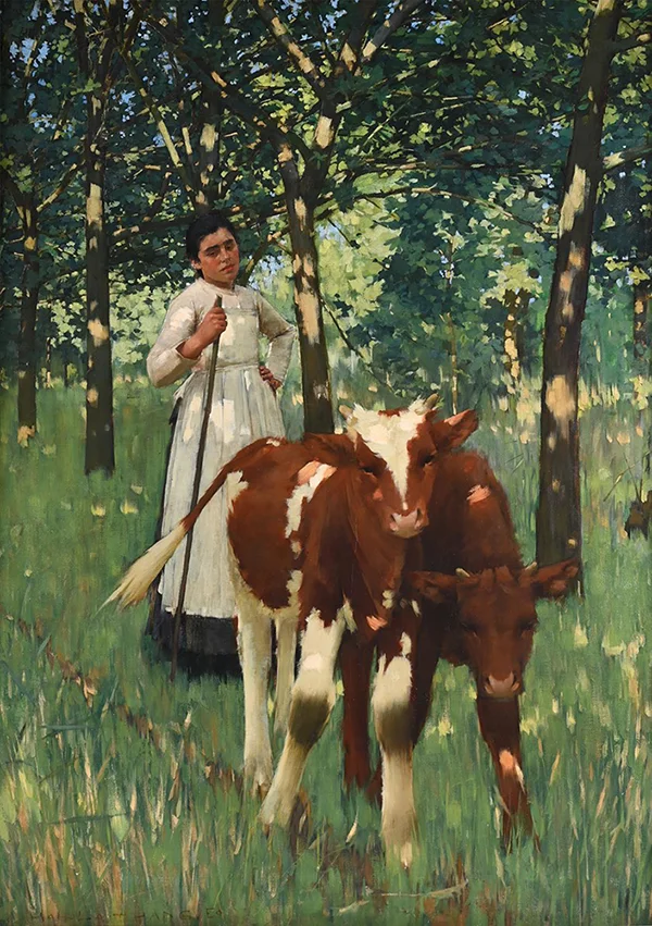 The Cow Girl By Henry Herbert la Thangue