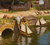 The Farm Pond By Henry Herbert la Thangue