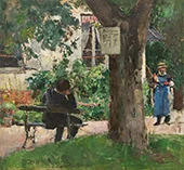 Taking a Rest at a Terrace in a Sunny Park By David Oyens
