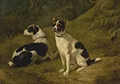 Two Terriers in a Landscape By Jacques-Laurent Agasse