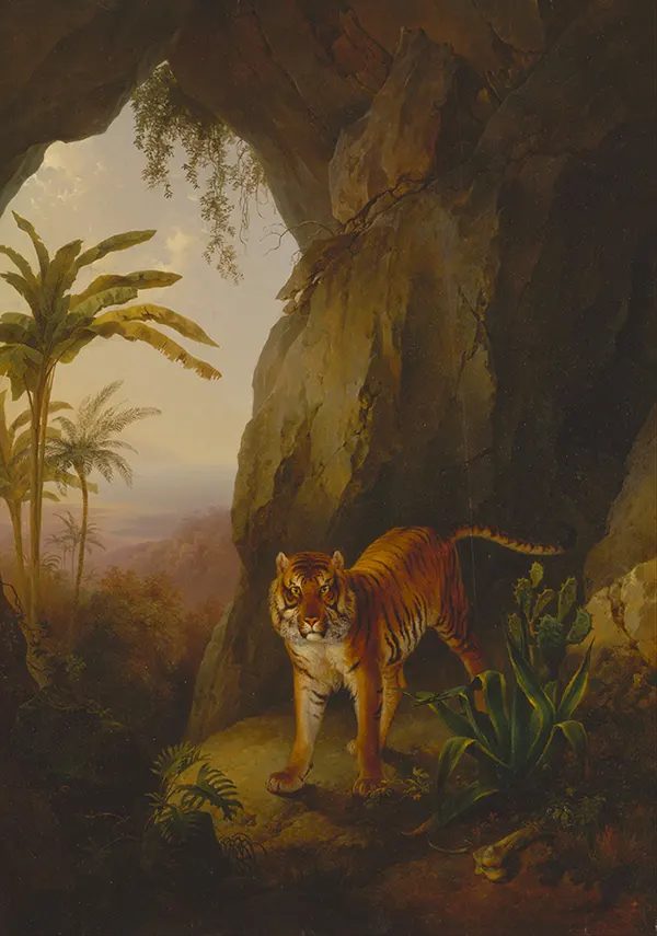 Tiger in a Cave 1814 By Jacques-Laurent Agasse