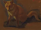 Study of a Fox c1810 By Jacques-Laurent Agasse