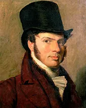 Portrait of a Young Man in a Top Hat By Jacques-Laurent Agasse