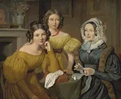 Madame Vieyres and her Daughters 1831 By Jacques-Laurent Agasse