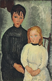 Two Girls 1918 By Amedeo Modigliani
