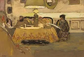 Interior with Figures Under a Lamp By Edouard Vuillard