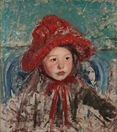 Little Girl in a Large Red Hat By Mary Cassatt