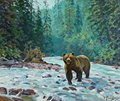 Bear in a Stream By Carl Rungius