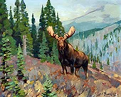 Coming Up the Valley By Carl Rungius