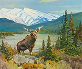 High Country Moose By Carl Rungius