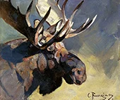 Moose Head II By Carl Rungius