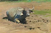 A Resting Buffalo By Wilhelm Kuhnert