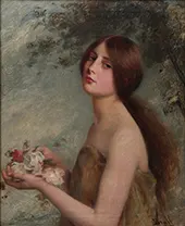 Girl with Flowers II By Joan Brull
